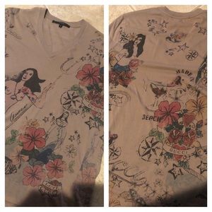 Authentic Gucci V-Neck Mermaids Stars dior and Roses All Over Print givenchy S
